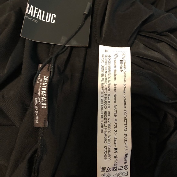 New Zara Trafaluc one shoulder black small dress - Picture 8 of 8